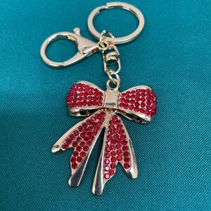 Beautiful Red Bow Bag Charm/Key Chain